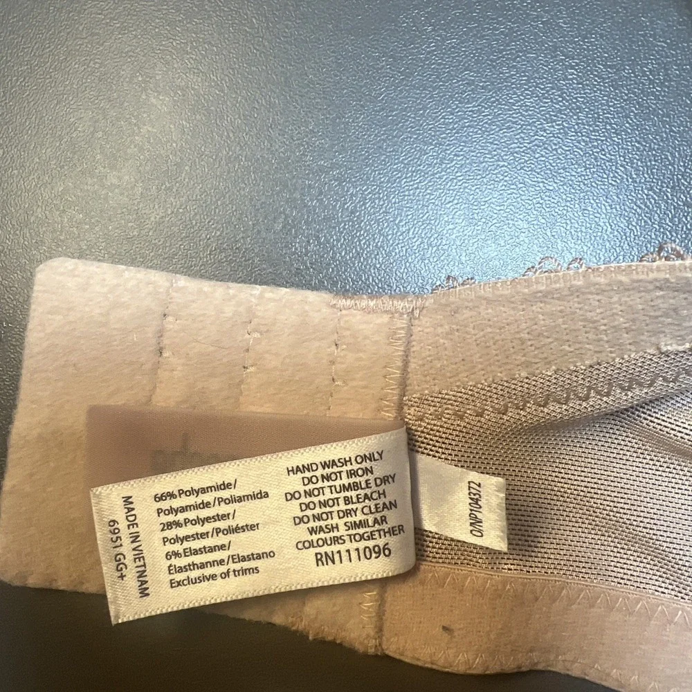 Panache Jasmine 36HH  Nude Balconette Underwire Semi Sheer Bra 6951‎